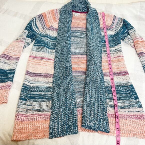 Sundance Hayden Silk Blend Open Front Long Knit Sweater Cardigan Large Petite - Picture 6 of 12